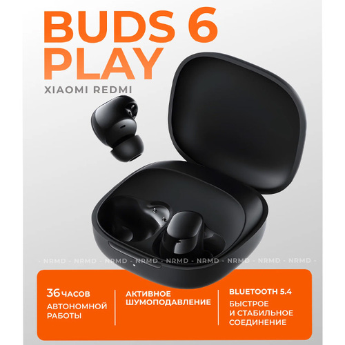 Bluetooth стереогарнитура Xiaomi Redmi Buds 6 Play Black фото 